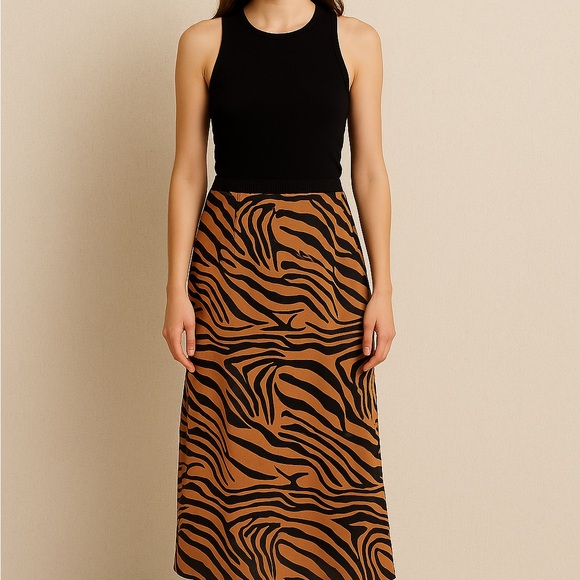 S·DEER Animal Print Midi Skirt – Size XL -NWT - Picture 1 of 4
